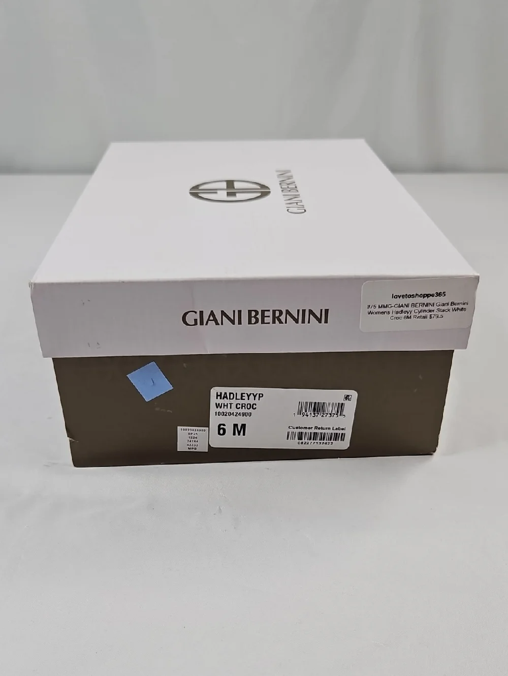 Giani Bernini Women's Hadley Cylinder Stack White Croc Sandals Size 6 EUC